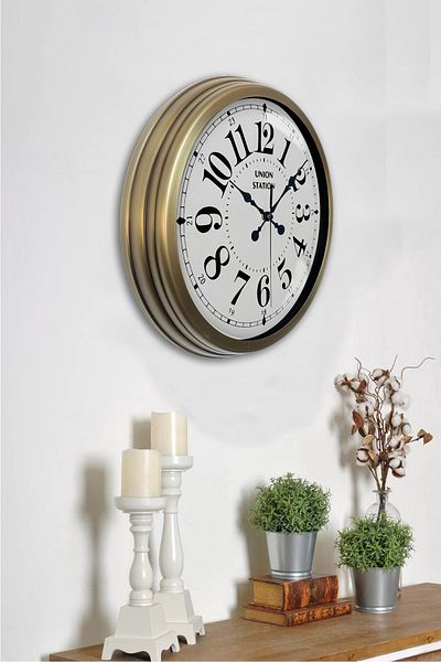 Kasva Concept Cadou 40 cm Ceas de Perete Clasic din Metal Vechi