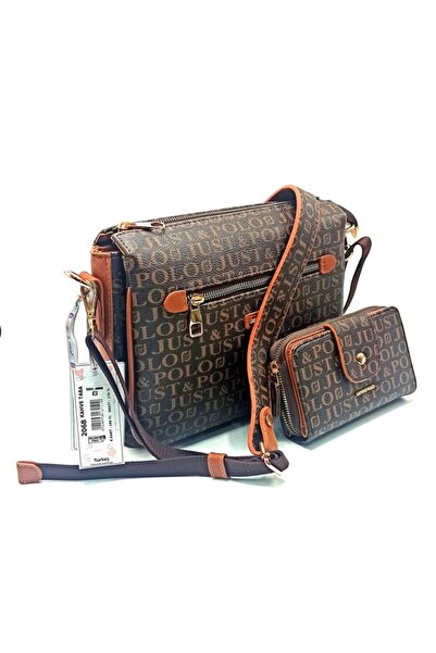Just Polo Kadın Kahve Taba Çanta Cüzdan Kombini Tm2068
