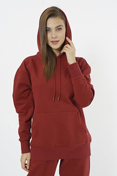 Eoselio Premium Quality Oversize Hoodie Org-05 Bordo