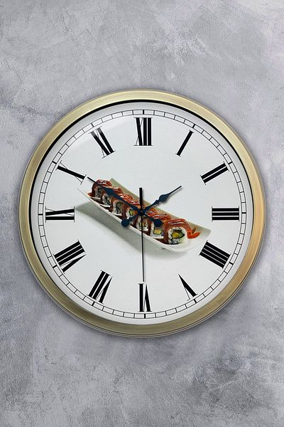 Kasva Concept Cadou 40 Cm Ceas de Perete Sushi Metal Antic