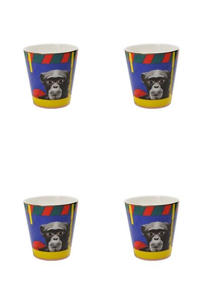 Porland Wild Life Monkey Glass 320cc 4-pack