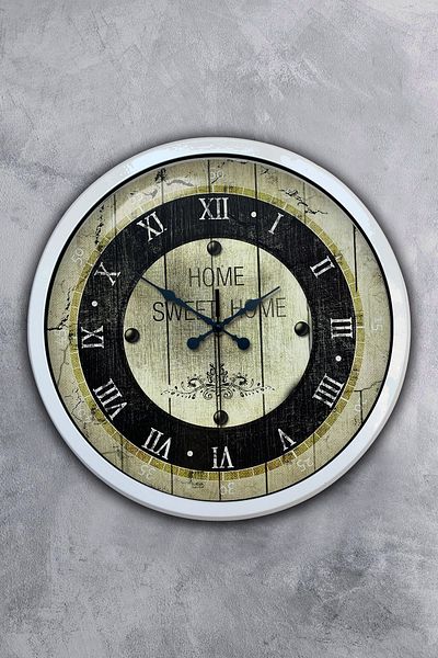 Kasva Concept Δώρο 40 εκ. Λευκό Μεταλλικό Ρολόι Τοίχου Home Swett Home