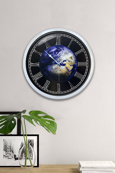 Kasva Concept Gift 40 cm White Metal World Wall Clock