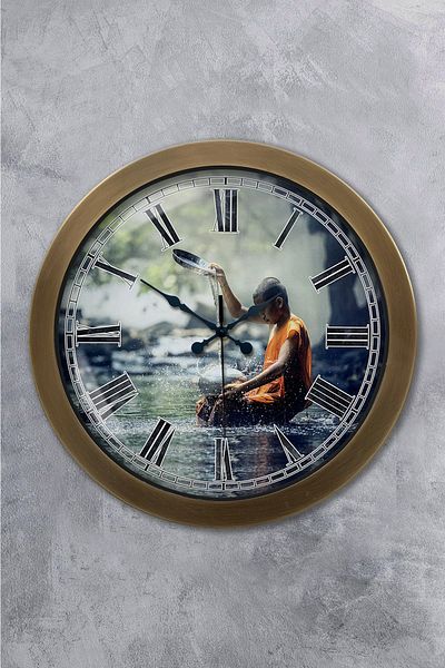 Kasva Concept 36 cm Tumbled Metal Natural Life Wall Clock
