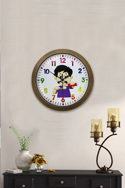 Kasva Concept Gift 36 cm Antique Metal Children's Room Wall Clock