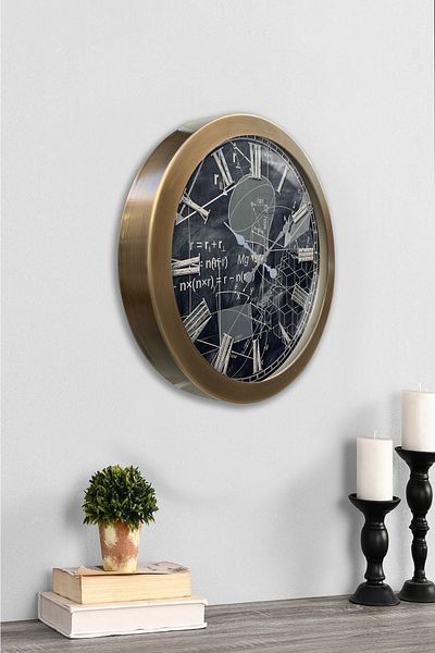 Kasva Concept Gift 36 cm Antique Metal Math Wall Clock