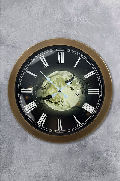 Kasva Concept Gift 36 cm Antique Metal Night Wall Clock