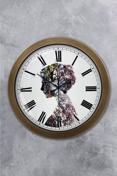 Kasva Concept 36 cm Tumbled Metal Nature Wall Clock