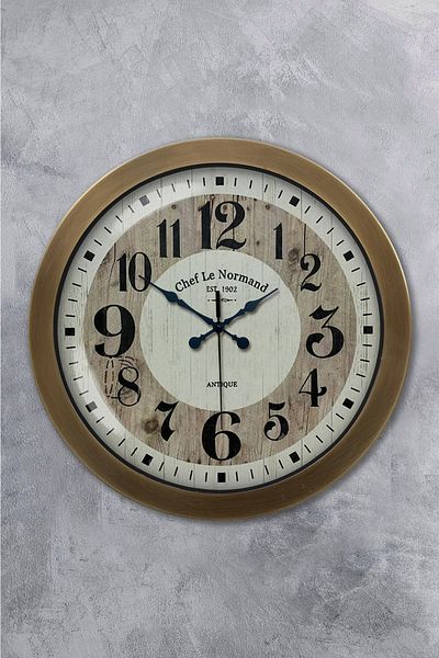 Kasva Concept Gift 36 cm Antique Metal Large Number Wall Clock