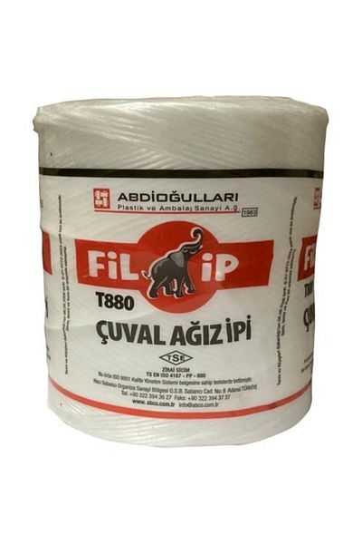 Abdioğulları 1000 g White Fibrilized Rope Sack Mouth - 100%