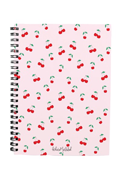 Bikutumutluluk Hediyelik - N022 A5 Tasarım Spiralli Defter - Kiraz