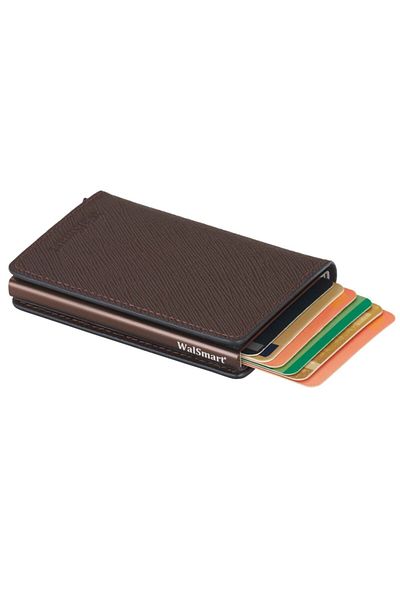WalSmart Book Safiano Leather Wallet with Smart Mechanism