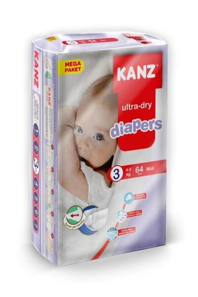 Kanz Baby Diapers Size 3 64 Pieces