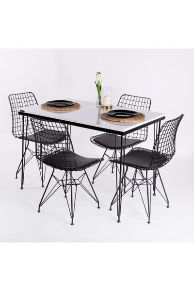 Cosargroup Beyaz Masa Sandalye Takımı 110*70