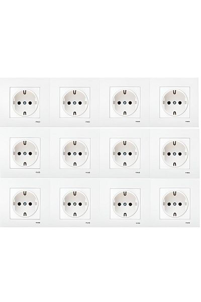 VİKO Viko Karre White Grounded Socket 12 Pack (Frame Included)