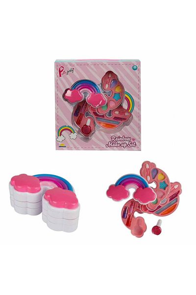 Sunman Pretty Pinky 3 Layer Rainbow Patterned Makeup Set