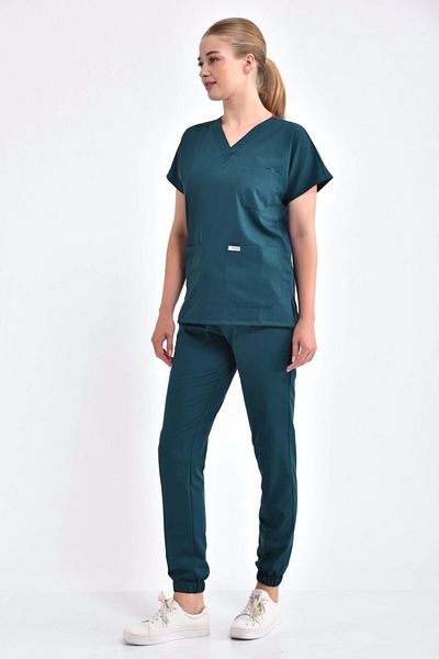 Owlet Medikal Costum din Lycra verde petrol închis cu picioare elastice