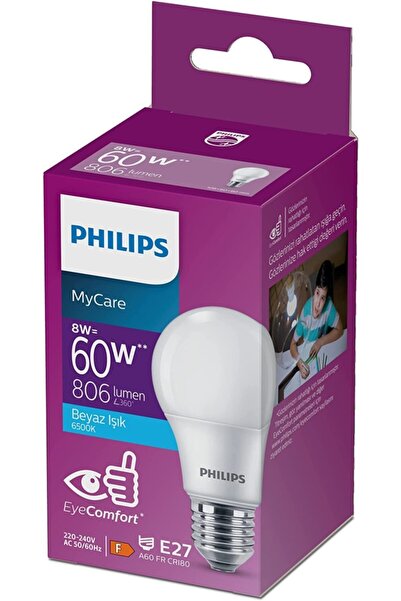 Philips 2 Adet 60w Led Ampul, 6500k Beyaz Işık, E27 Normal Duy