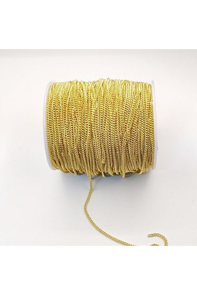 yiğit aksesuar Gold Necklace Bracelet Chain Link Chain 0.6 Mm 5 Meters