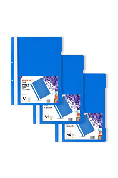 everart Telli Dosya Mavi 50 Li 3 Paket