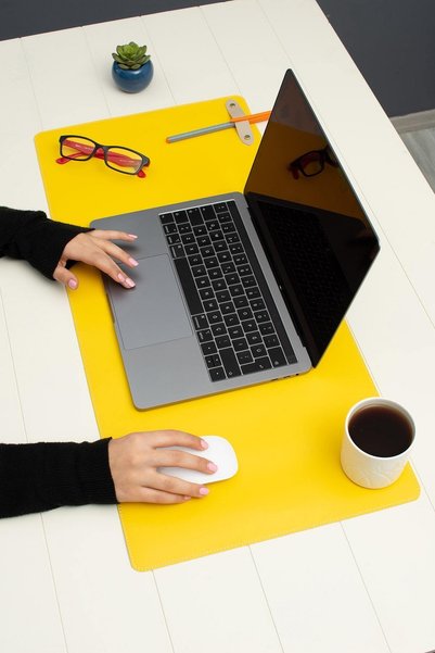 DK LEATHER Xl Masa Matı- Laptop Altlığı - Sümen Takımı - Geniş Mousepad - Yen...