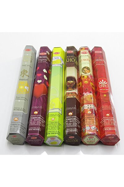 Hem 6'lı Tütsü Seti Karışık Aromalı Tütsüler 6x20 120 Adet