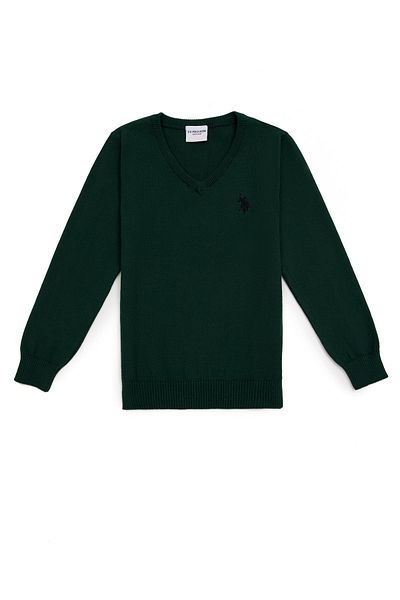 U.S. Polo Assn. Зелен пуловер за момче