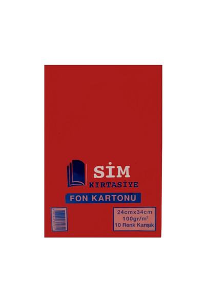 SİM 24x34 10 ألوان خلفية كرتون 1 حزمة