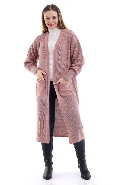 Devinka Women's Oversize Long Pocket Knitwear Cardigan