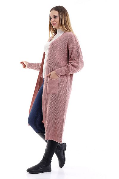 Devinka Women's Oversize Long Pocket Knitwear Cardigan