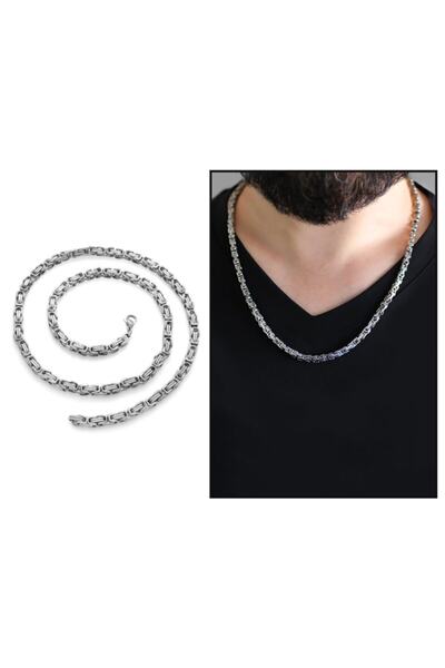 Genel Markalar Happymodds Silver Renk Kalınlık 5 Mm 317l Çelik Kral Zincir