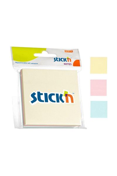 Gıpta Hopax Stickn Adhesive Note Paper 3 Blocks 150 Sheets 76x76 Mm 3 Pastel Colors