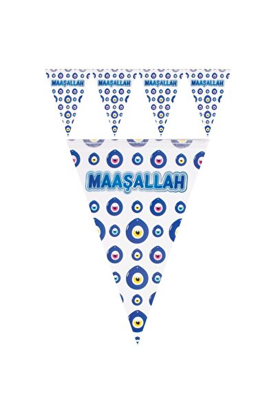 Huzur Party Store Maşallah Yazılı Flama Nazar Boncuğu Detaylı 10 Bayrak 2 mt ...