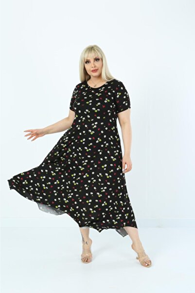 Mezura Ασύμμετρο βαμβακερό χτενισμένο γυναικείο φόρεμα με κοντό μανίκι, ασύμμετρο, χτενισμένο από βισκόζη