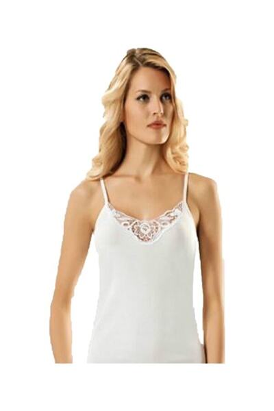 YENİĞÜN STORE Cămașă de corp din dantelă pentru femei Seher Yıldız, albă