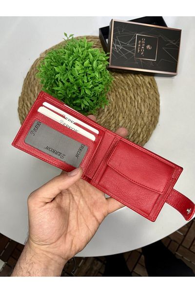 DERKON Leather Wallet with Coin and External Cover