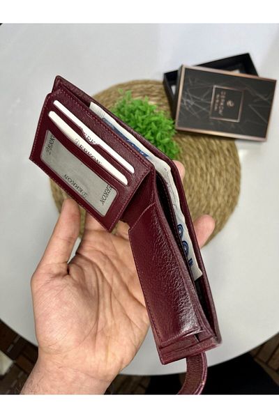 DERKON Leather Wallet with Coin and External Cover