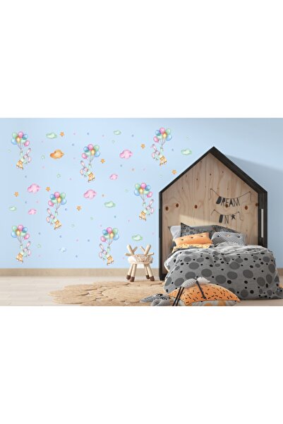 efekt reklam Iepuri Și Baloane Copii Cameră Bebeluș Tapet Adeziv Accesorii Or...