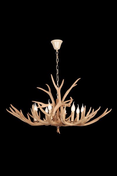 ARTELUZ Wooden Look 8-Piece Horn Model Pendant Lamp Chandelier