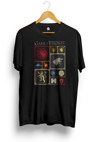 karikatürstore Game Of Thrones Kingdoms Tiles Baskılı Tişört