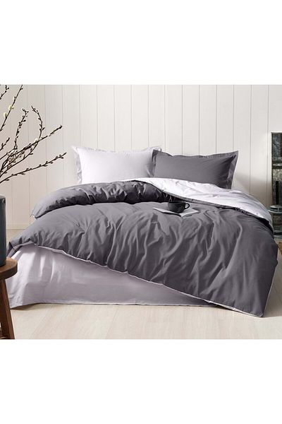 Özdilek Σετ Παπλωματοθήκη Ranforce Διπλό Antrzt Grey Colormix Απλό