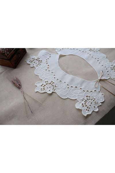 SHERLOCK HOME Vintage Cotton Raw Collar
