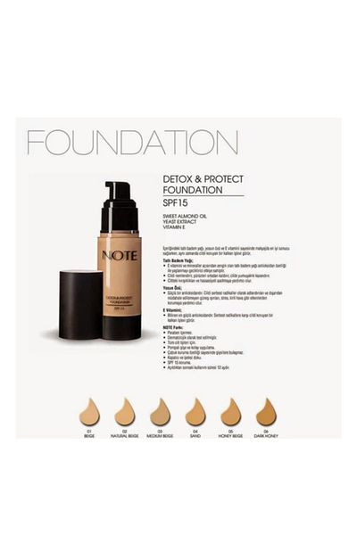 NOTE Detox Protect Foundation 03 Medium Beige Quattoprof
