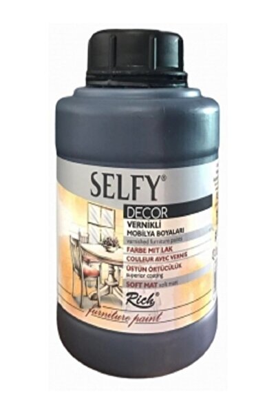 Rich Selfy Decor Kendinden Vernikli Mobilya Boyası 1250 Cc 12874 Siyah Black