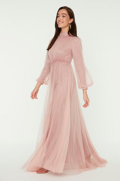 Trendyol Modest Evening Dress - Pink - Skater