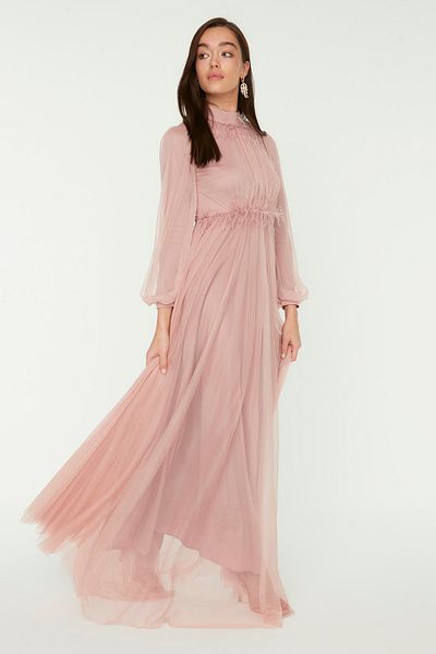 Trendyol Modest Evening Dress - Pink - Skater