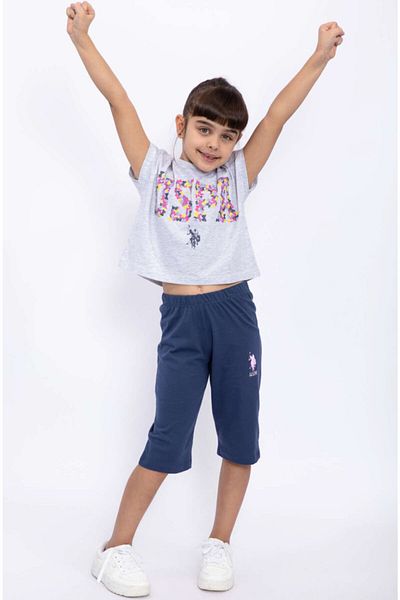 U.S. Polo Assn. Us1063 مجموعة شورت جيرسي للفتيات