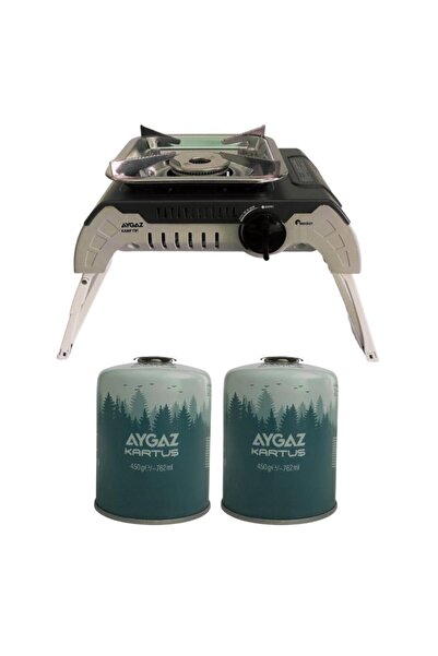 Aygaz Ms-200 Df Katlanabilir Kamp Ocağı + 450 Gr Kartuş Ikili Set