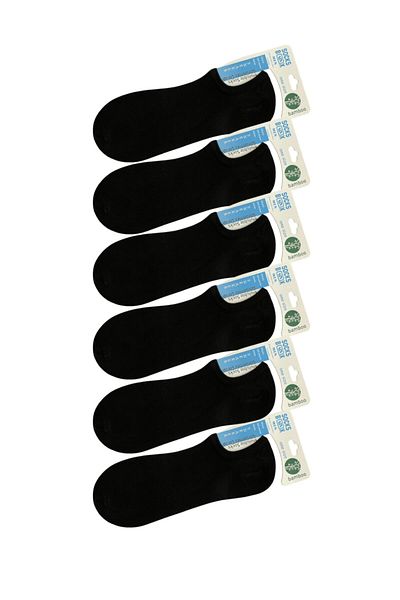 socksbox Мъжки безшевни бамбукови маратонки, черни чорапи / 6 чифта / копринена текстура / 40-44
