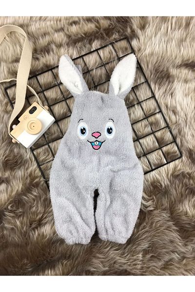 Minizade Welsoft Plush Unisex Rabbit Salopet Baby Jumpsuit